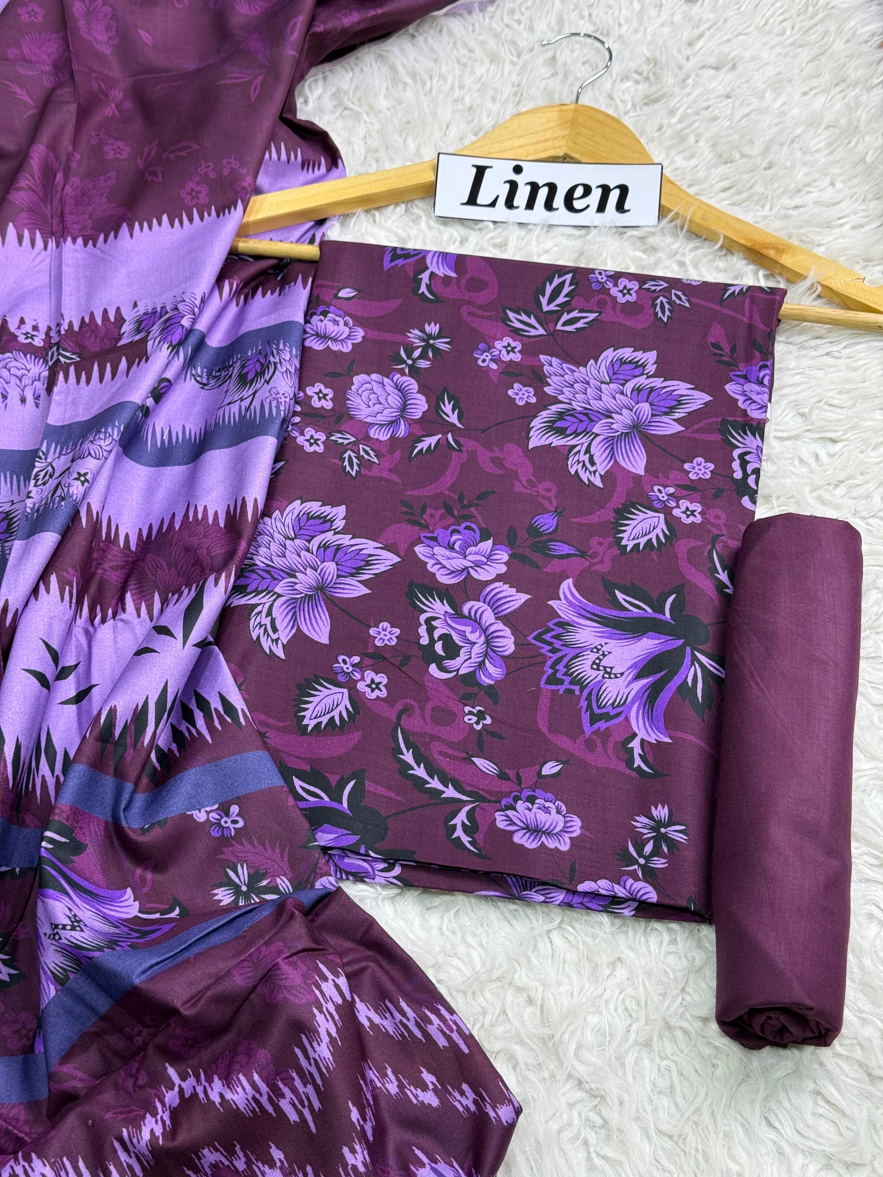 Linen Printed 3pc D-29